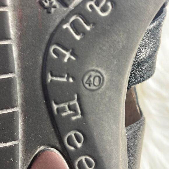 BeautiFeel Black Leather Wrap Strap Open Toe Shoes Sz 40/US 9 - Picture 5 of 7